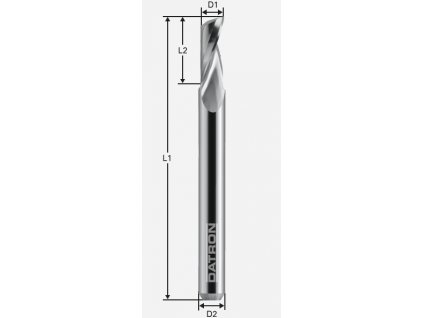 Jednobřitá fréza leštěná; D1=3,0 mm / D2=6,0 / L1=50 / L2=8