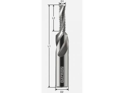 Hrebienková závitová fréza M8; D1=6,0 / D2=10,0 / L1=50 / L2=12 / a=60°