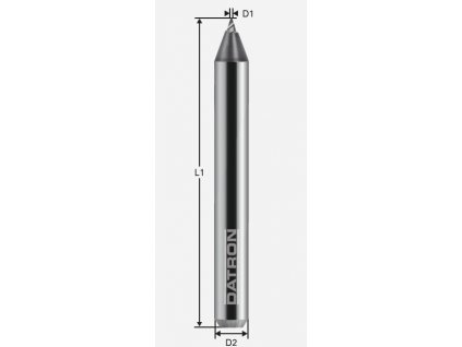 Gravírovací hrot na oceľ, povlakovaný; a=30° / D1=0,10 / D2=4,0 / L1=40