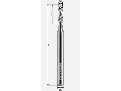 Vrták, stopka 3mm; D1=1,5 / D2=3,0 / L1=40 / L2=10,5