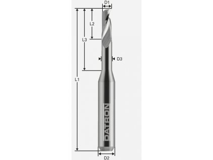 Jednobritá fréza podbrúsená; D1=3,0 / D2=6,0 / D3=2,8 / L1=50 / L2=8,0 / L3=21