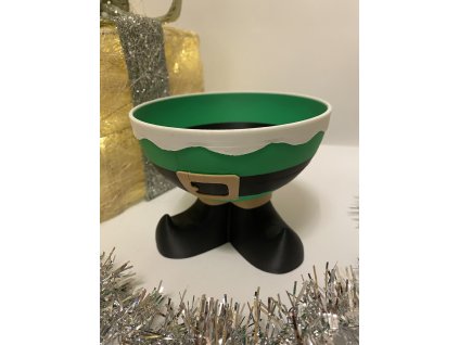 3D Tlačená vianočná miska škriatok