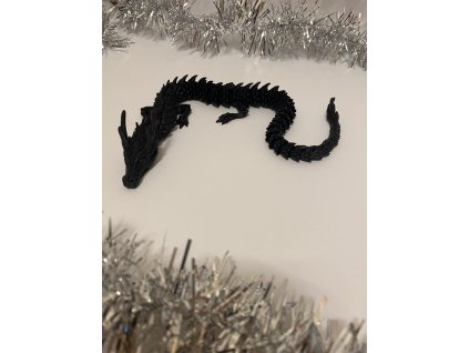 3D Tlačený drak - čierny