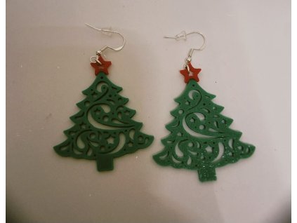 3D Tlačené vianočné náušnice