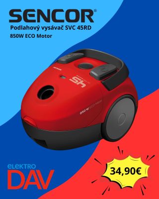 🔥 VYSÁVAČ ZA SUPER CENU 🔥 Sencor SVC 45RD teraz len za 34,90 € 😍 🧹 jednoduché upratovanie 🏠 ideálny do každej domácnosti ⚡...