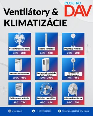 🥵 36 °C vonku? Ochlaďte sa za výhodné ceny! ❄️🌬️ Keď teplomer ukazuje 36 °C, ventilátor alebo klimatizácia dokážu spraviť...