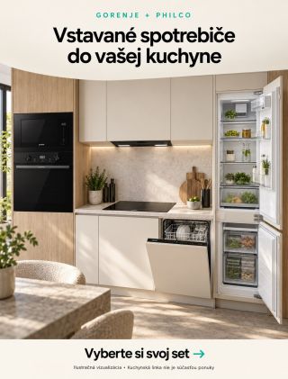 Prémiový vzhľad. Príjemná cena. 🖤 Vyskladajte si set vstavaných spotrebičov Gorenje s chladničkou PHILCO. Vyberte si...