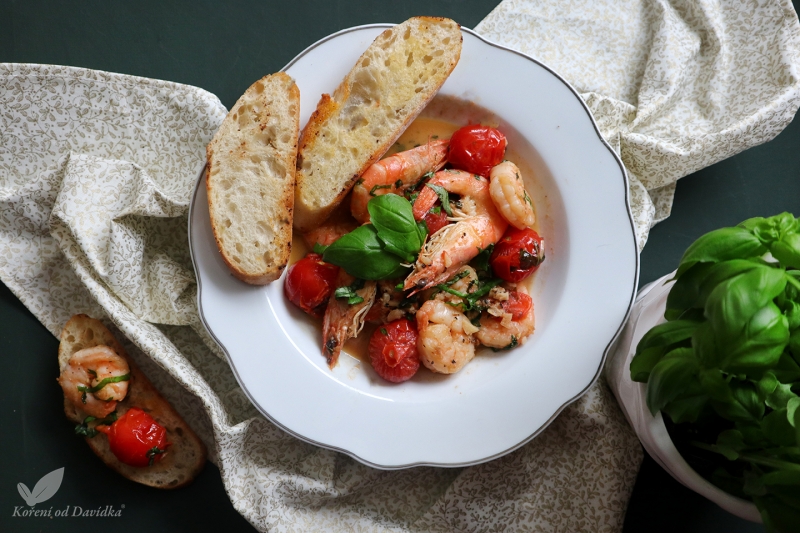 Krevety na víně