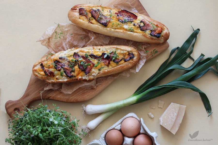 Zapečené plněné bagety