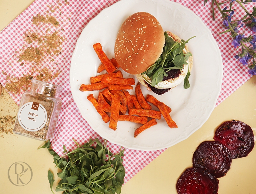 Hamburger s grilovaným hermelínem s chutí FRESH GRILLU