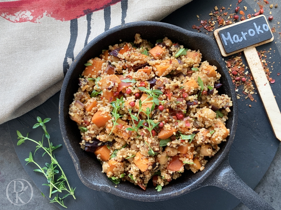 Kuskus po marocky s cícerom a batátmi