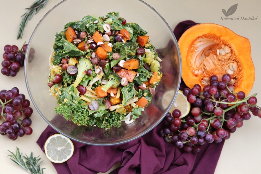 Zimný šalát s pečenou tekvicou