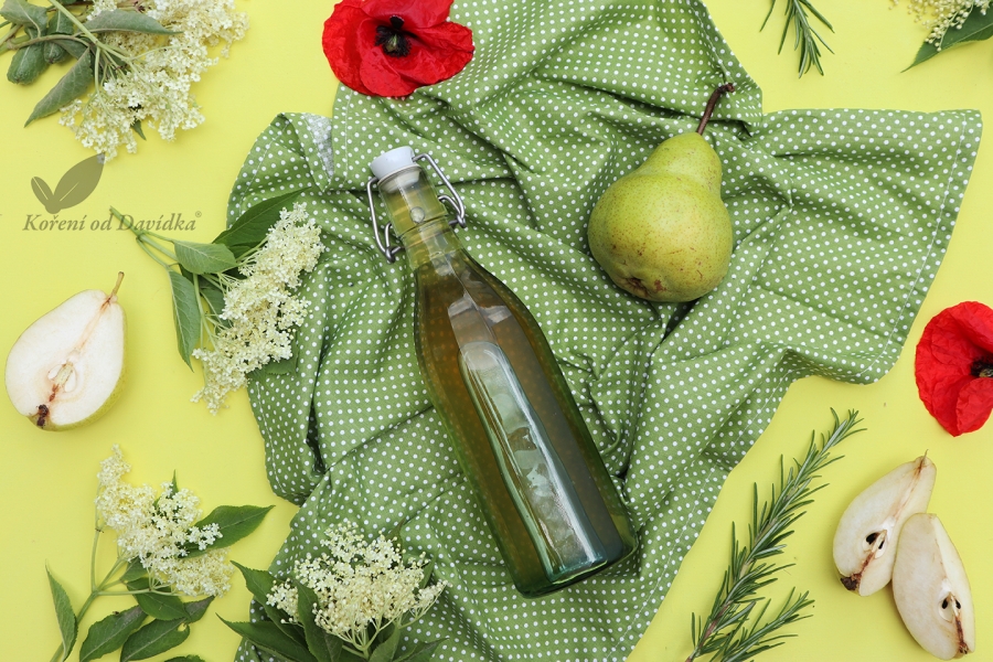 Sirup bazový kvet, hruška a rozmarín