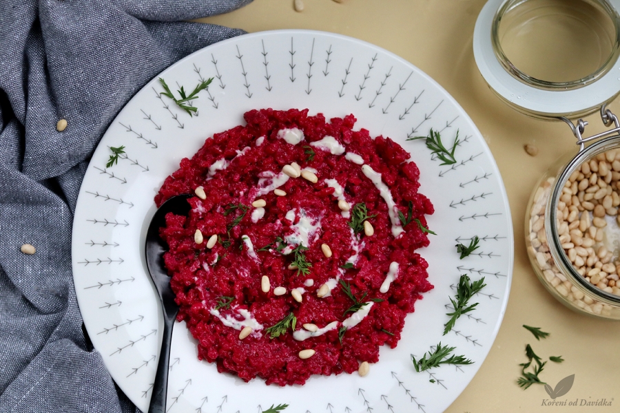 Cviklové rizoto s gorgonzolou