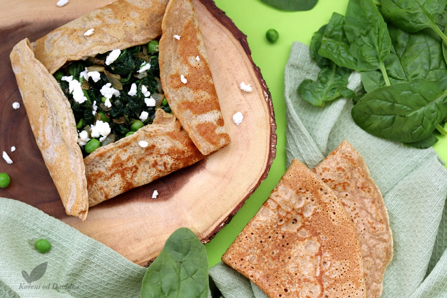 Celozrnné palacinky so špenátom
