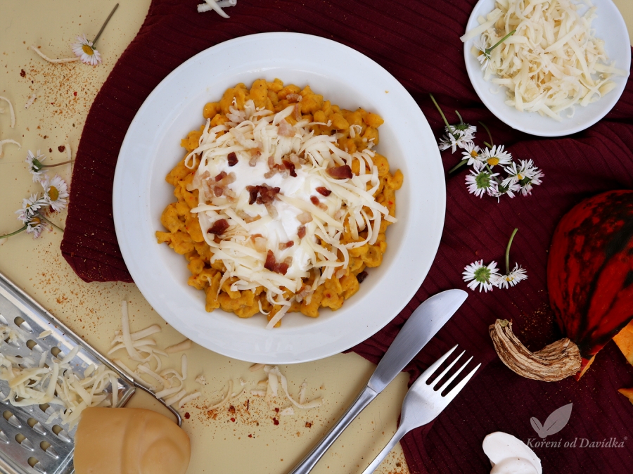 Tekvicové halušky s údenou parenicou