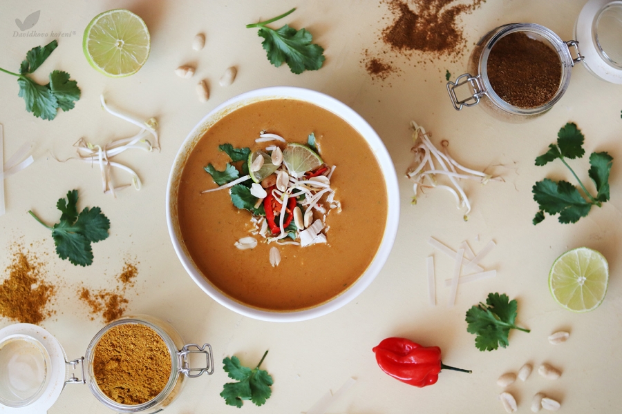 🇮🇩 Oriešková satay polievka s trhaným kuraťom