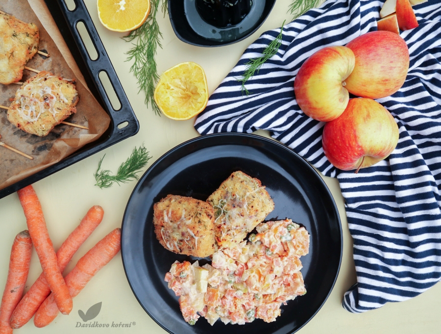 Rybie prsty podľa našej Elišky s batátovým šalátom s jablkami