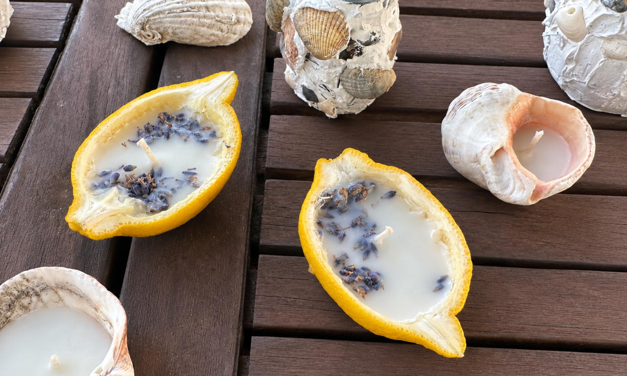 3 tipy na letní svíčky: citronové, mušličkové i barevné