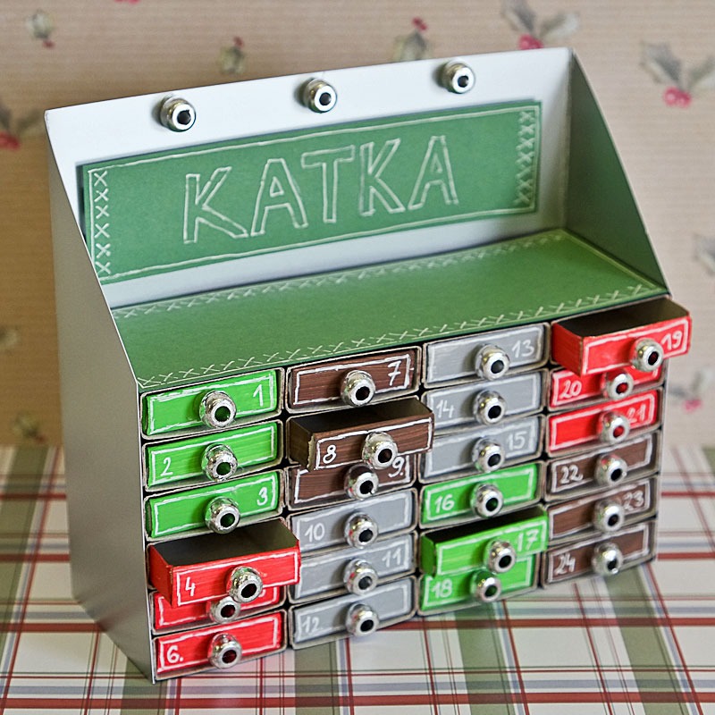Adventní kalendář z krabiček od sirek