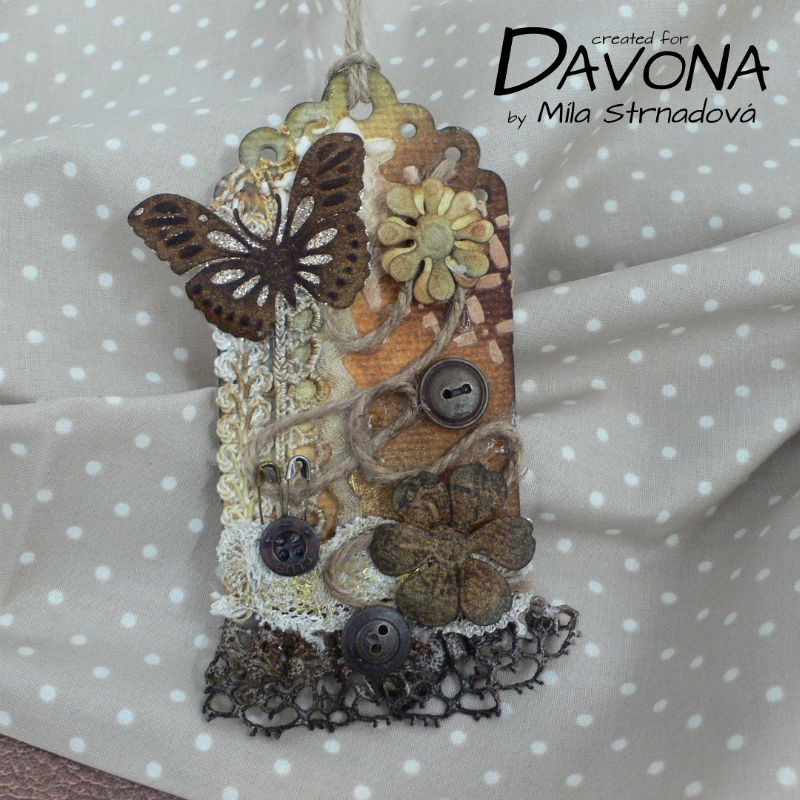 Dárková mixed media visačka
