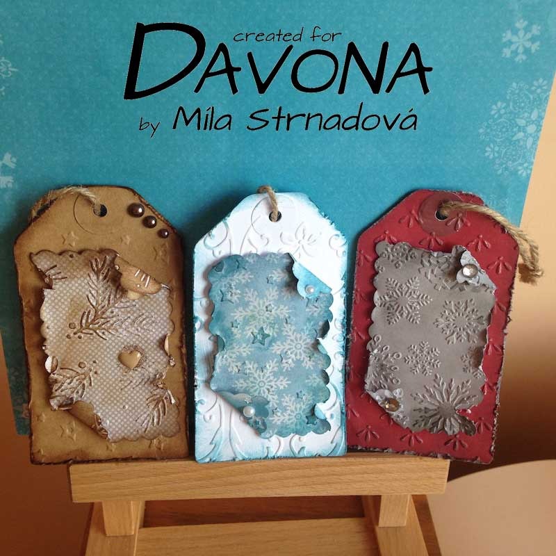 Visačky vánoční - v hlavní roli embosovací kapsy – 1. díl
