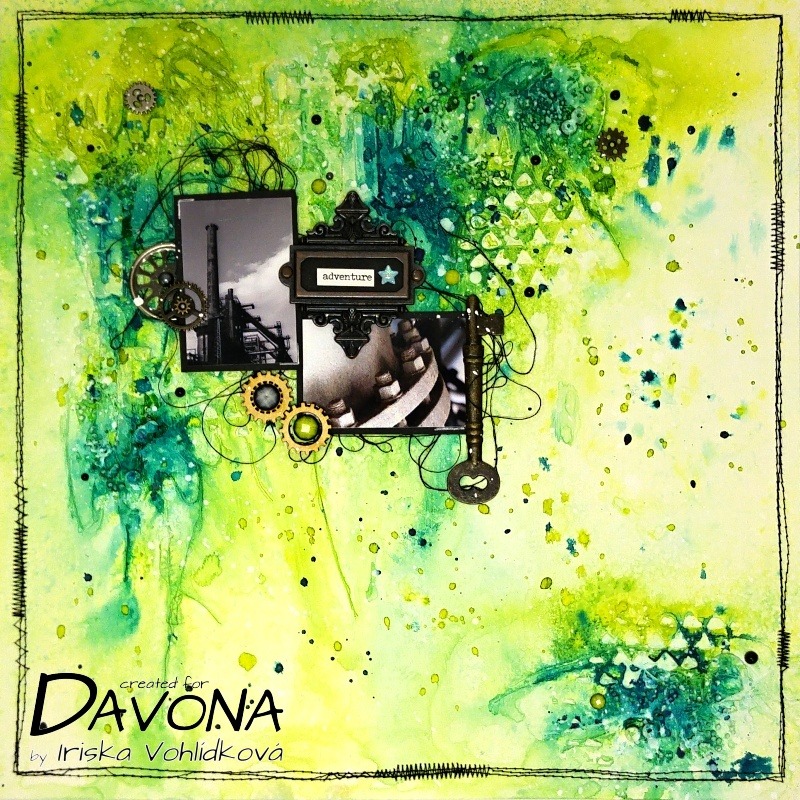 Scrapbooková mixed média stránka