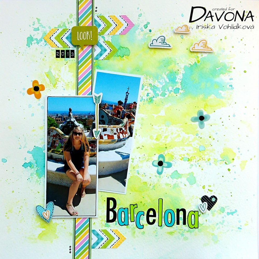 Scrapbooková stránka Barcelona z letní dovolené