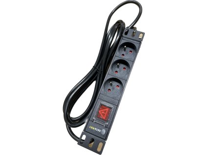 Napájací panel 3x 230V, 1U, 10", 2m kábel