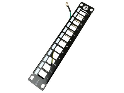 DATAWAY Patch panel 1U, 10", 12x keystone, modulárny, UNI