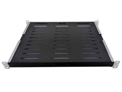 Wirex, 19" police 1U 550mm, perforace, přední a zadní uchycení, nosnost 60kg, černá