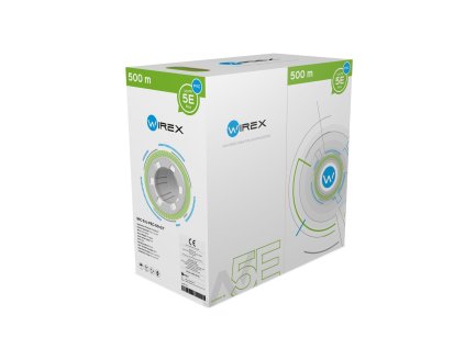 WIREX Instalační kabel CAT5E U/UTP PVC / ECA 500m box šedý