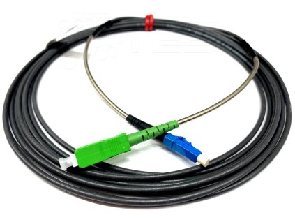 FIBRAIN DR03, Optický patchcord SC/APC - LC/PC  2m, 3.0mm, G.657A1, 900N, simplex, outdoor