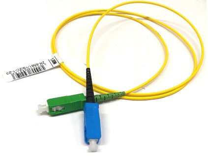 FIBRAIN Optický patchcord SC/APC - SC/PC   10m, Gold, 1.8mm, simplex, SM, G657A1