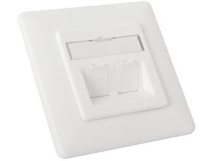 WIREX Modulární zásuvka pro 2x keystone s dvířky pod omítku bílá