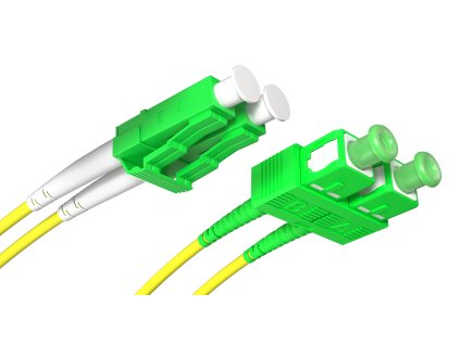 Optický patchcord SC/APC - LC/APC   15m 3mm, duplex, SM, G657A1