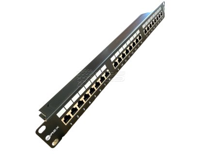 WIREX 19" Patch panel CAT6 STP 24xRJ45 1U s vyvazovací lištou