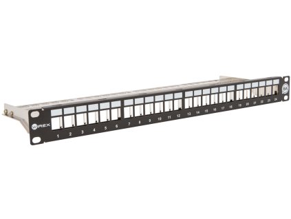 WIREX 19" Patch panel CAT6A STP pro 24x keystone 1U s vyvazovací lištou