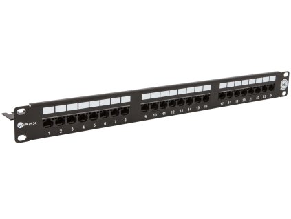 WIREX 19" Patch panel CAT5E UTP 24xRJ45 1U s vyvazovací lištou