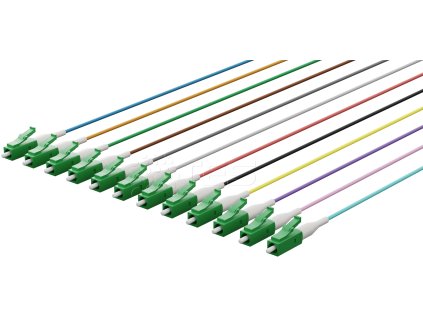 Optický pigtail set LC/APC, SM G657A2, 2m (12 colours 0,9/0,25mm) (Box)