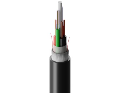 FIBRAIN BDC-CIP, Optický kábel, hybridný, 12-vlákno, 9/125, G.657A1, 1T12F, 2x1.5mm2 Cu, tube 2.2mm, 2700N