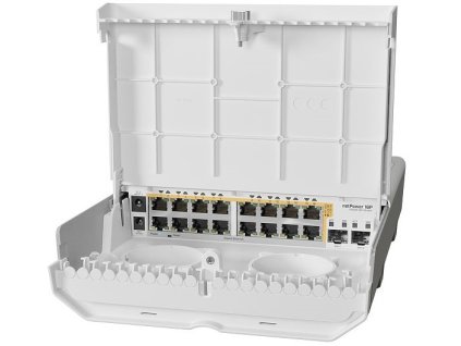 MikroTik netPower 16P, switch 16x GLAN (PoE-out), 2x SFP+