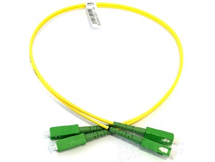 FIBRAIN Optický patchcord SC/APC - SC/APC   0,5m, Gold, 2.8mm, duplex, SM, G657A1