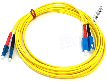 FIBRAIN Optický patchcord SC/PC - LC/PC   7m, Gold, 2.8mm, duplex, SM, G657A1