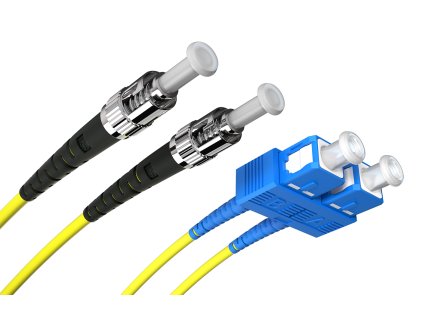 Optický patchcord ST/PC - SC/PC   1m 3mm, duplex, SM G652D