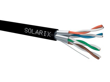 Instalační kabel Solarix CAT6A STP PE Fca 500m/cívka SXKD-6A-STP-PE