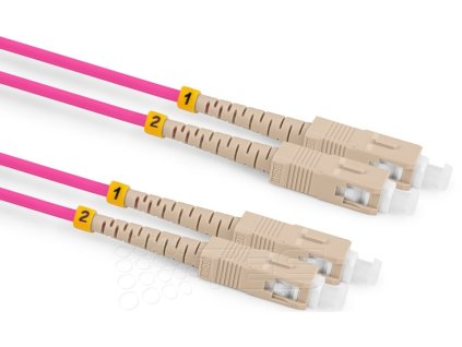 Optický patchcord SC - SC 15m 3mm, duplex, MM, 50/125, OM4