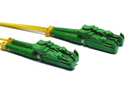 Optický patchcord E2000/APC - E2000/APC   10m, 3mm, duplex, SM, G657A2