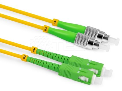 Optický patchcord FC/APC - SC/APC   1m, 3mm, duplex, SM, G657A1