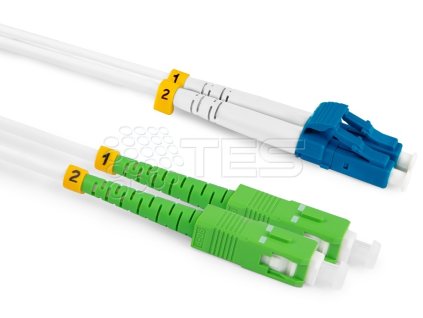 Optický patchcord SC/APC - LC/PC 0,5m duplex, SM, G657A2